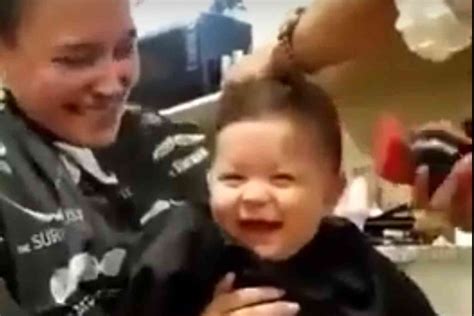 This baby cracking up while getting a haircut is the perfect way to start your week | Not the Bee