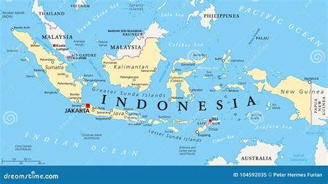 Indonesia Map, New Political Detailed Map, Separate Individual States ...