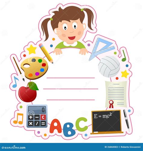 School Girl Book Cover Frame Stock Photos - Image: 26860083