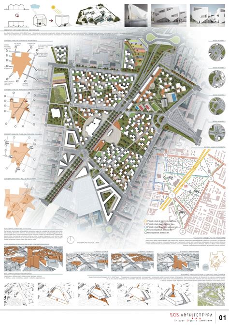 Tavola 01-Masterplan e Concept progettuale | Schema disegno urbano ...