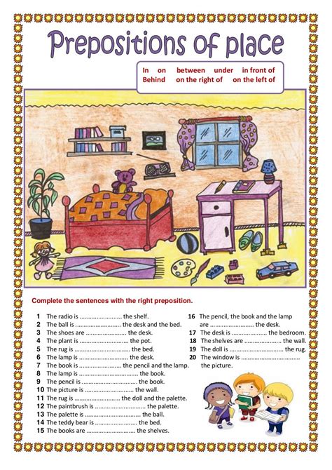 Preposition Of Place Worksheet