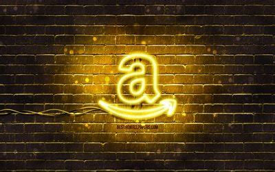 Download wallpapers Amazon yellow logo, 4k, yellow neon lights ...