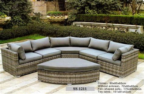 Wicker round corner L shape sofa SS-1211 - ZEBANO