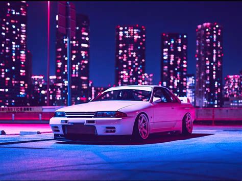 1400x1050 Nissan Skyline R32 Retrowave 4k Wallpaper,1400x1050 ...