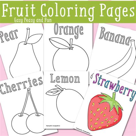 Fruit Coloring Pages - Free Printable - Easy Peasy and Fun