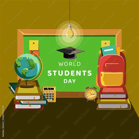 World Students Day Illustration Vector Stock Vector | Adobe Stock