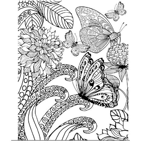 Printable Butterfly Adult Coloring Book PDF - Stress Relief Printable Butterfly Adult Coloring ...