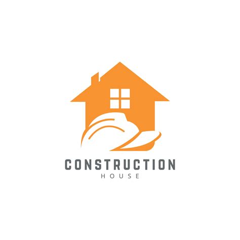 house construction logo design concept house and construction helmet 7412268 Vector Art at Vecteezy