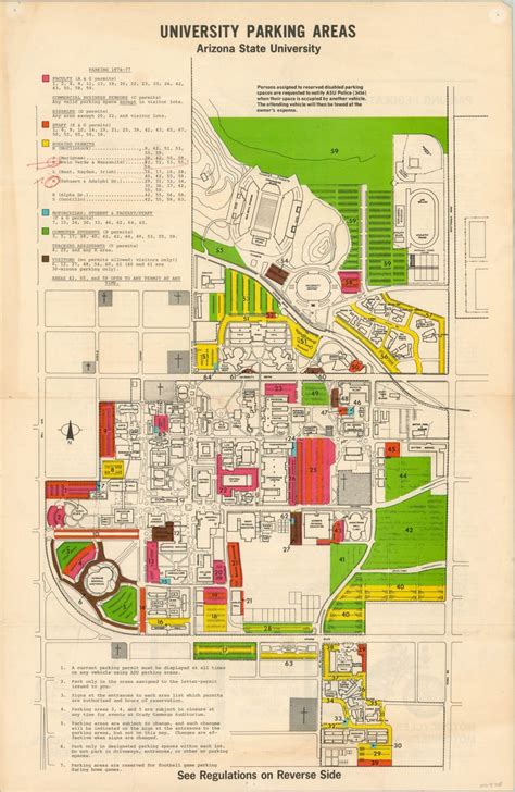 University Parking Areas Arizona State University | Curtis Wright Maps