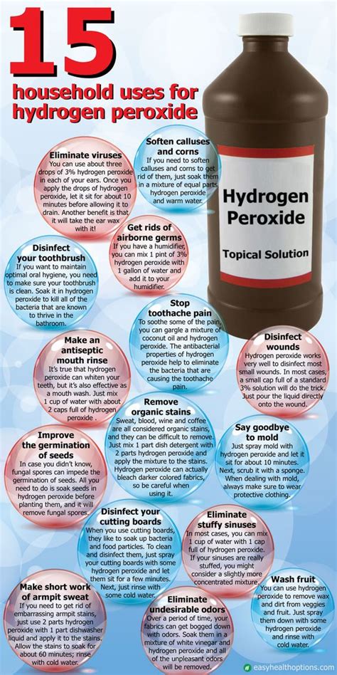 15 Household Uses For Hydrogen Peroxide - Infographic Facts