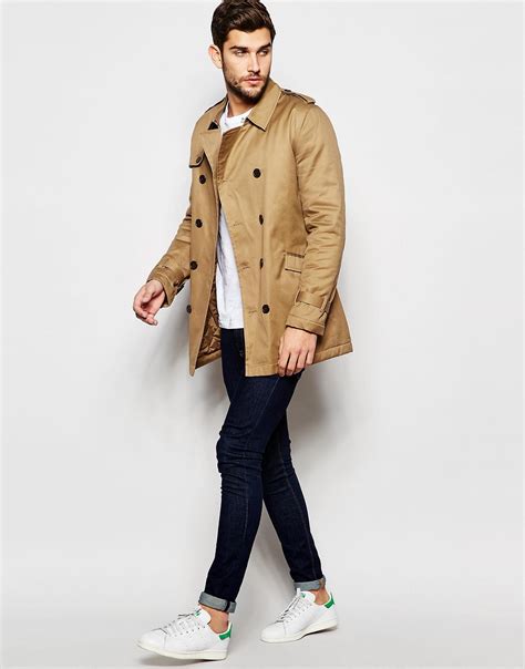 Lyst - Asos Trench Coat With Belt In Tobacco in Brown for Men