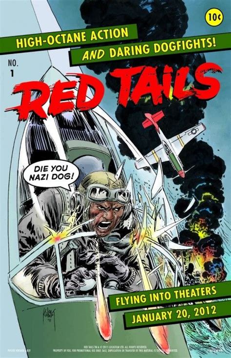 the cover to red tails, featuring an image of a man in a fighter jet