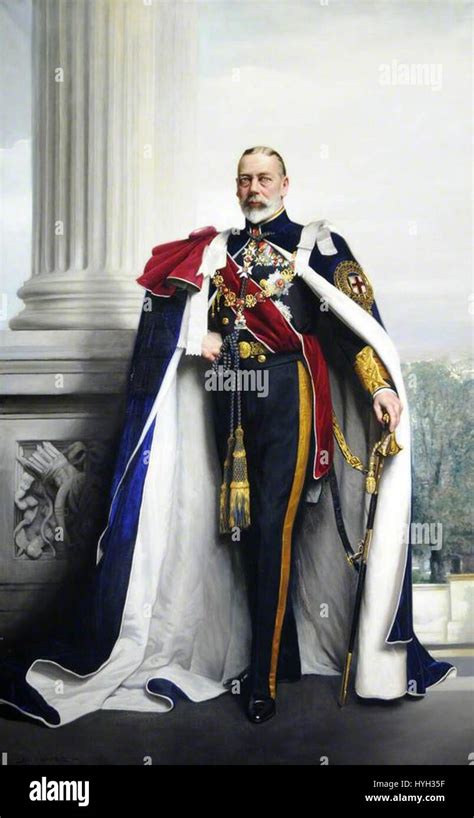 King George V in ceremonial robes of Order of The Garter Stock Photo - Alamy