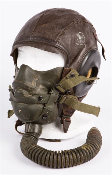 Sold at Auction: US ARMY AIR FORCE LEATHER PILOT HELMET WITH MASK