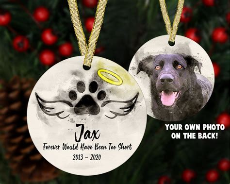 Pet Memorial Ornament Photo Dog Ornament Memory Christmas | Etsy