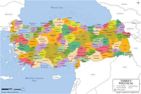 Political Map Of Turkey And Surrounding Countries