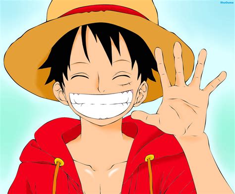 Download One Piece Waving And Smiling Luffy PFP Wallpaper | Wallpapers.com