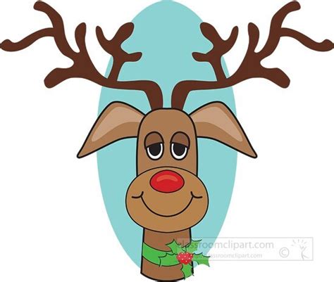 Christmas Clipart-cartoon style smiling christmas reindeer clipart