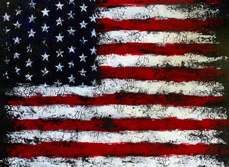 Distressed American Flag Painting | American flag painting, American ...