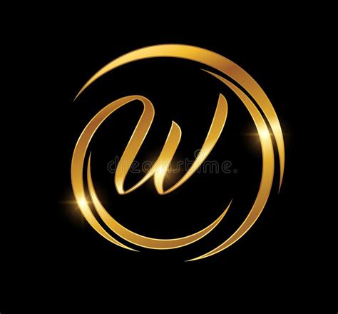 Golden Monogram Logo Initial Letter W Stock Vector - Illustration of ...