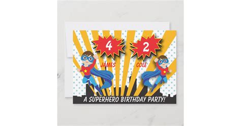 Boys Superhero Birthday Invitation | Zazzle