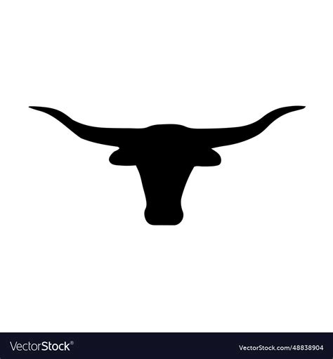 Animal black bull longhorn cattle ranch ima Vector Image