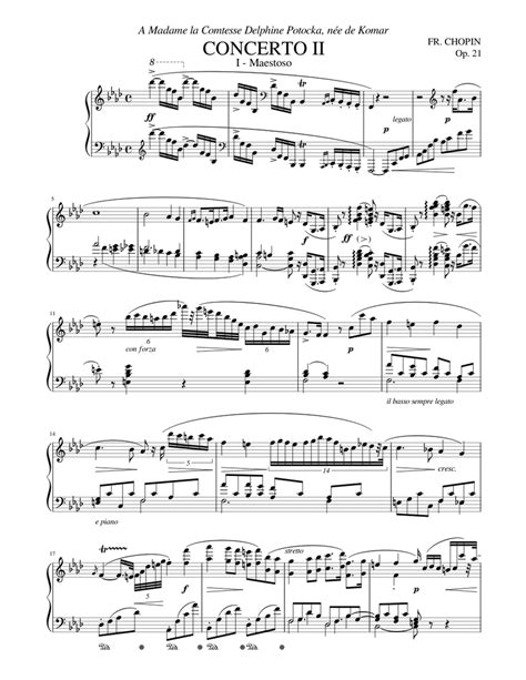 Chopin - Concerto No. 2 In F Minor: I - Maestoso (Piano Solo) Sheet music for Piano (Solo ...