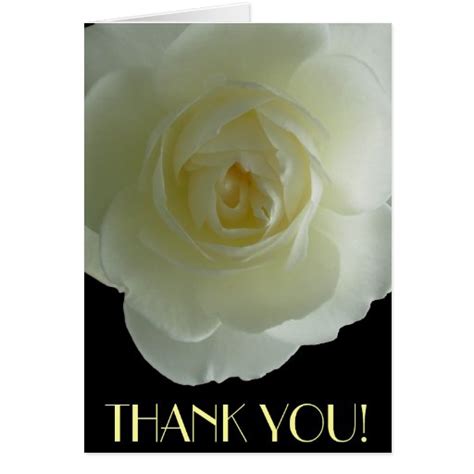 Thank You Cards White Flowers Custom Greeting Card | Zazzle