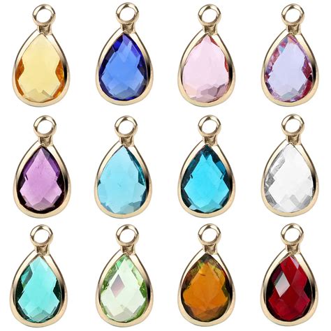 Aliexpress.com : Buy Wholesale price 12pcs/lot Colorful Crystal Birthstone Charms Teardrop Glass ...