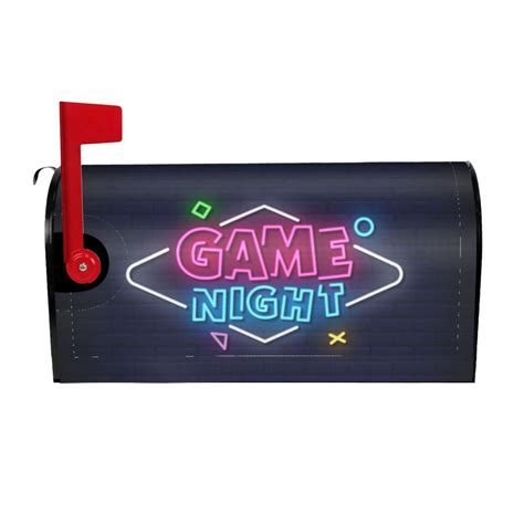 TEQUAN Game Night Neon Signs Magnetic Mailbox Cover, Mailbox Wraps ...