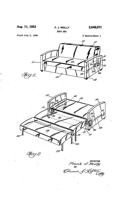 Patent US2648071 - Sofa bed - Google Patents