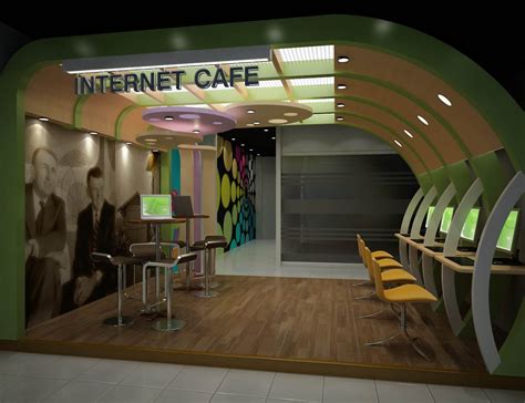 Internet Cafe - Portfolio work - Evermotion.org | Cyber cafe interior, Cafe interior design ...