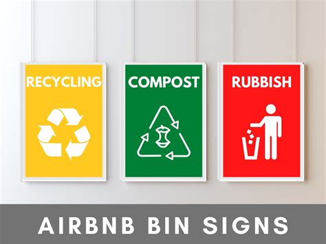 Airbnb Signs Recycling Rubbish Compost Signs Editable Airbnb Signage ...