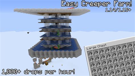 1.15+ Efficient and Simple Creeper/Gunpowder Farm Tutorial (1,000 ...