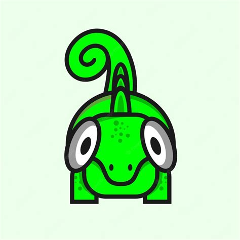 Premium Vector | A green cartoon of a green iguana.