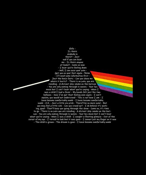 Comfortably Numb - Pink Floyd - Lyrics Digital Art by Notorious Artist ...