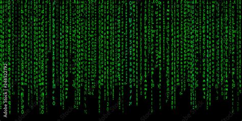Matrix green on black background.Computer virus and hacker screen wallpaper Stock-Vektorgrafik ...
