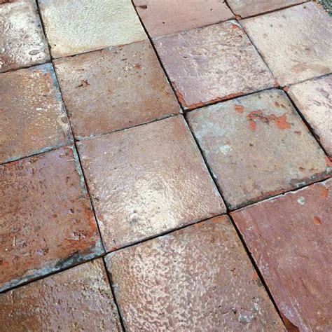 Dutch antique glazed terracotta floor tiles ± 21,5 x 21,5 cm - Piet Jonker