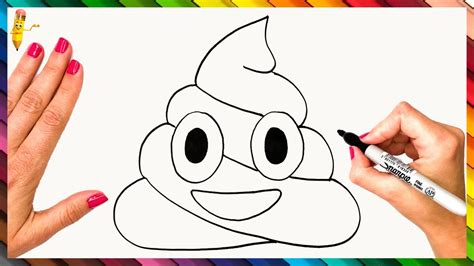 How To Draw A Poop Emoji Step By Step 💩 Poop Emoji Drawing Easy - YouTube