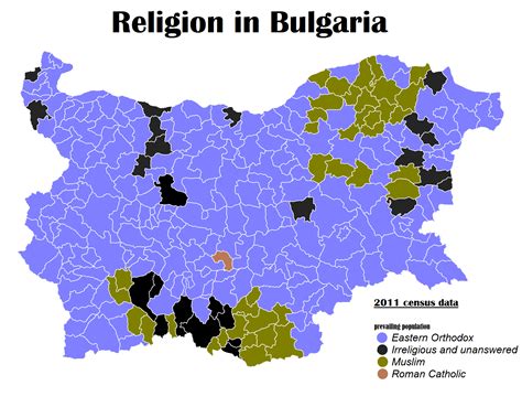 [Map] Religion in Bulgaria (2011) [1600 × 1280] | Infographic map, Map ...