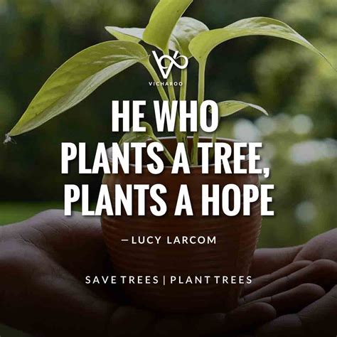 He who plants a tree, plants a hope – Lucy Larcom | Save Forests | Tree ...