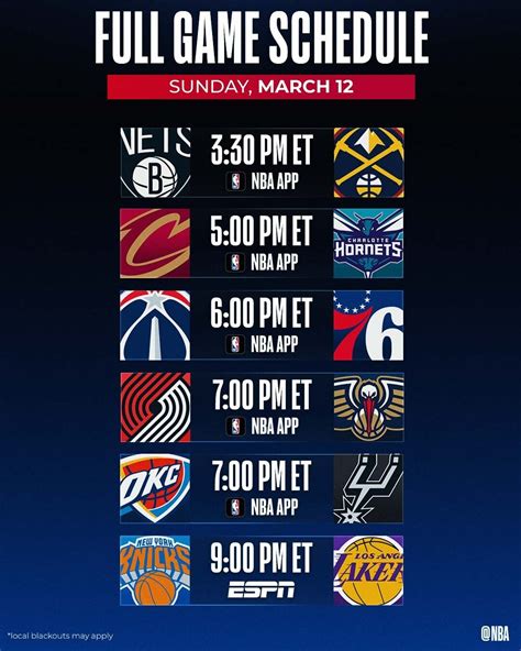 NBA on Twitter: "Sunday's slate of NBA action 👀 For more, download the ...