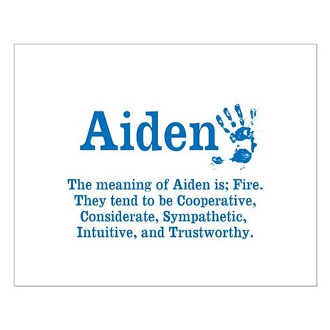 The Meaning of Aiden Posters by PrettyLittleWeddings - CafePress