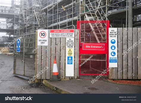 Construction Site Health Safety Message Rules Stock Photo 2095557427 ...