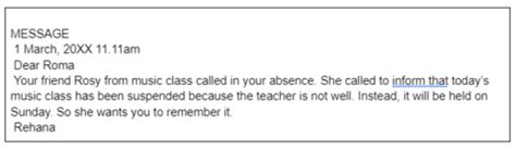 10 Examples of Message Writing Class 6, 7, 8 | Sample Questions