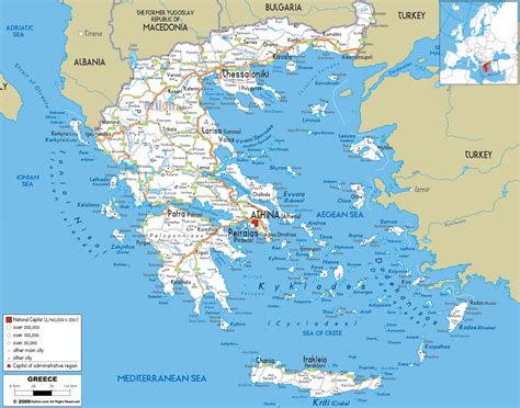 Detailed Clear Large Road Map of Greece - Ezilon Maps