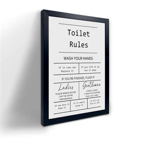 Buy Toilet Rules Quotes Bathroom Sign - Funny Bathroom Decor Bathroom ...