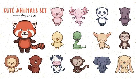 Cute Animals Character Design Pack Vector Download