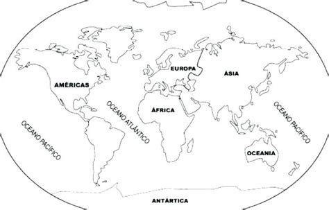 Mapa De Los Continentes Para Colorear - Estudiar