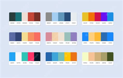 Premium Vector | Pantone colour palette catalog samples in rgb hex